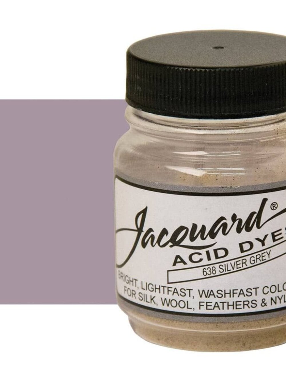 Jacquard Acid Dyes Silver Gray Grey 638 .5 Oz Jar Wool Silk Nylon Cashmere NEW